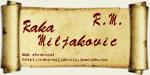 Raka Miljaković vizit kartica